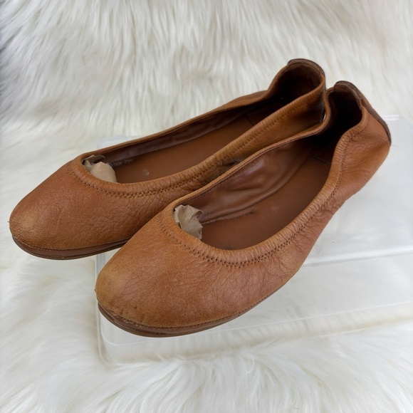Tory Burch Tan Suede Flats with Elastic Topline - Picture 3 of 9